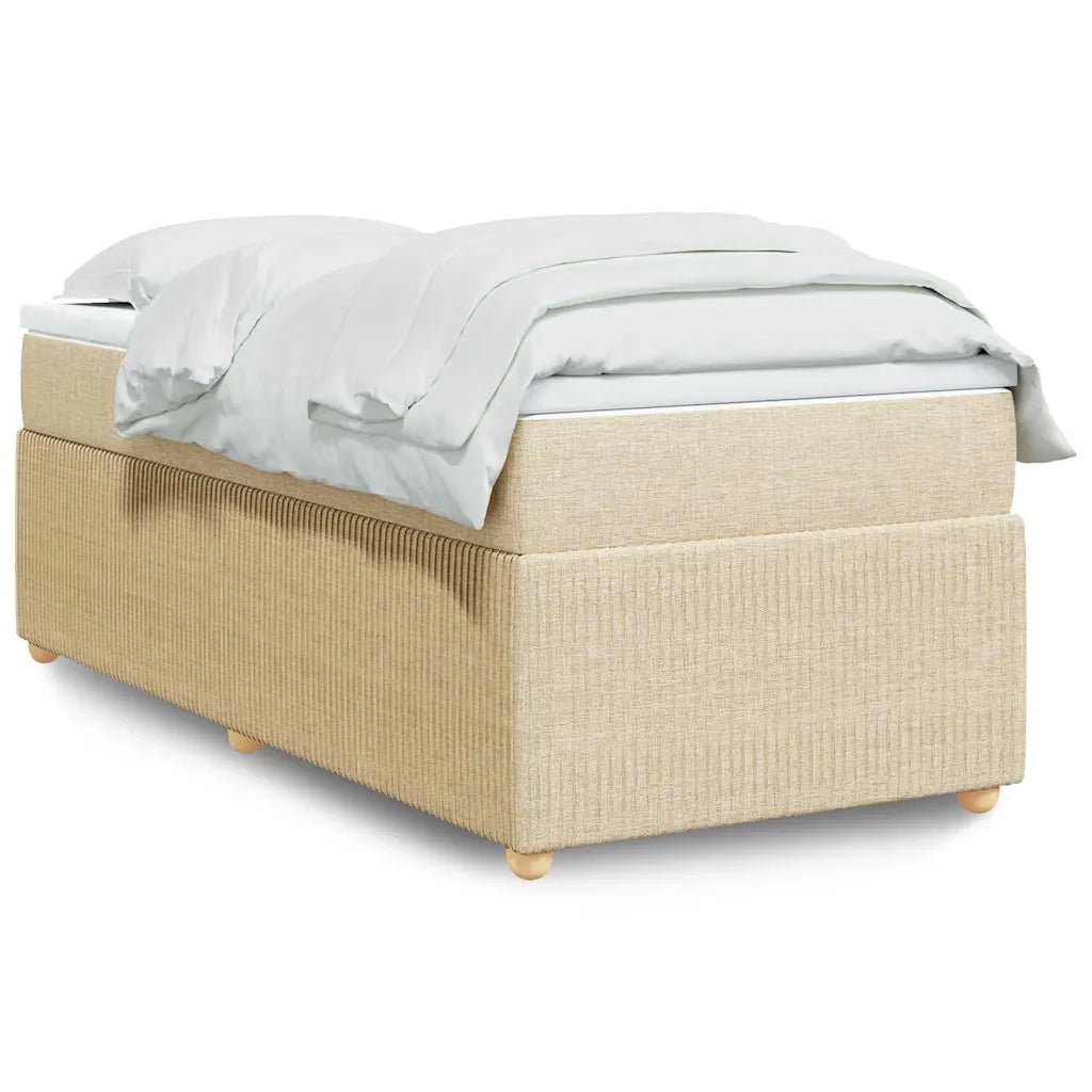 Giroletto a Molle con Materasso Crema 90x190 cm in Tessuto