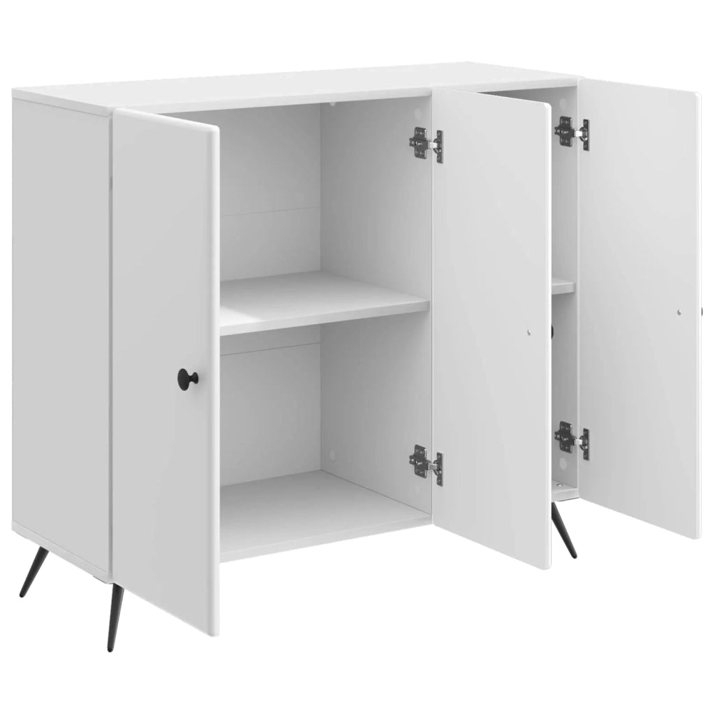 Credenza Bianco Lucido 89 x 34,5 x 80 cm Legno ingegnerizzato