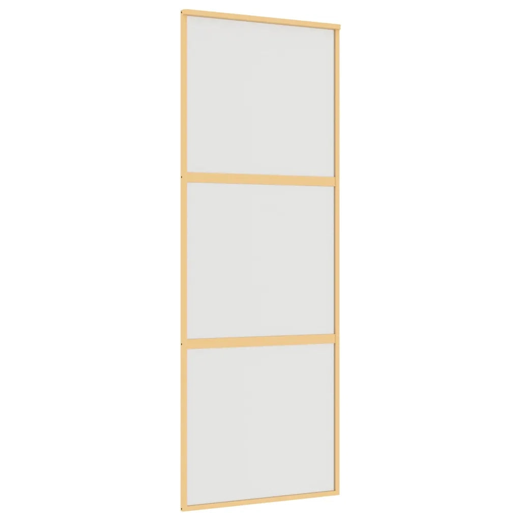 Porta Scorrevole Dorata 76x205 Vetro Smerigliato ESG Alluminio 155151