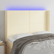 Testiera a LED Crema 147x16x118/128 cm in Similpelle 3123860