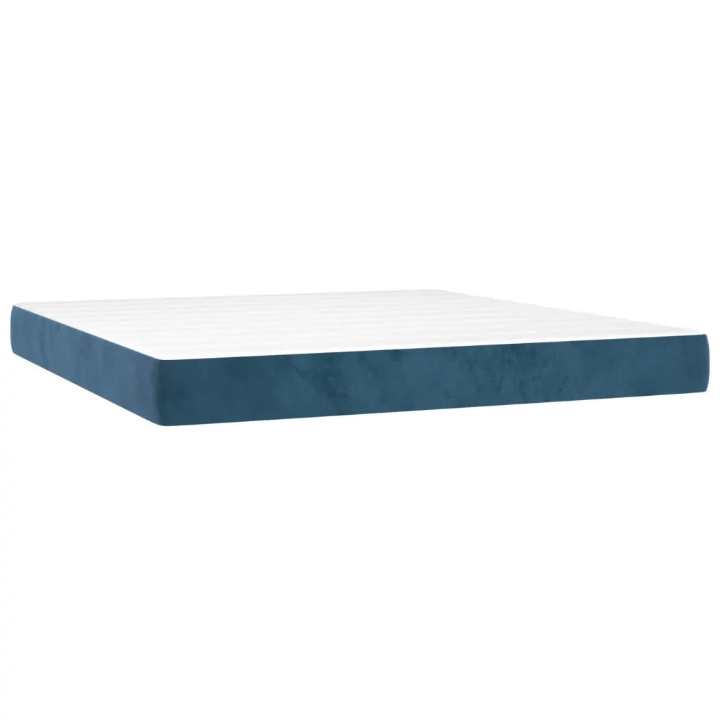Materasso a Molle Insacchettate Rigidità Media Blu Scuro 160x200x20 cm in Velluto 347832