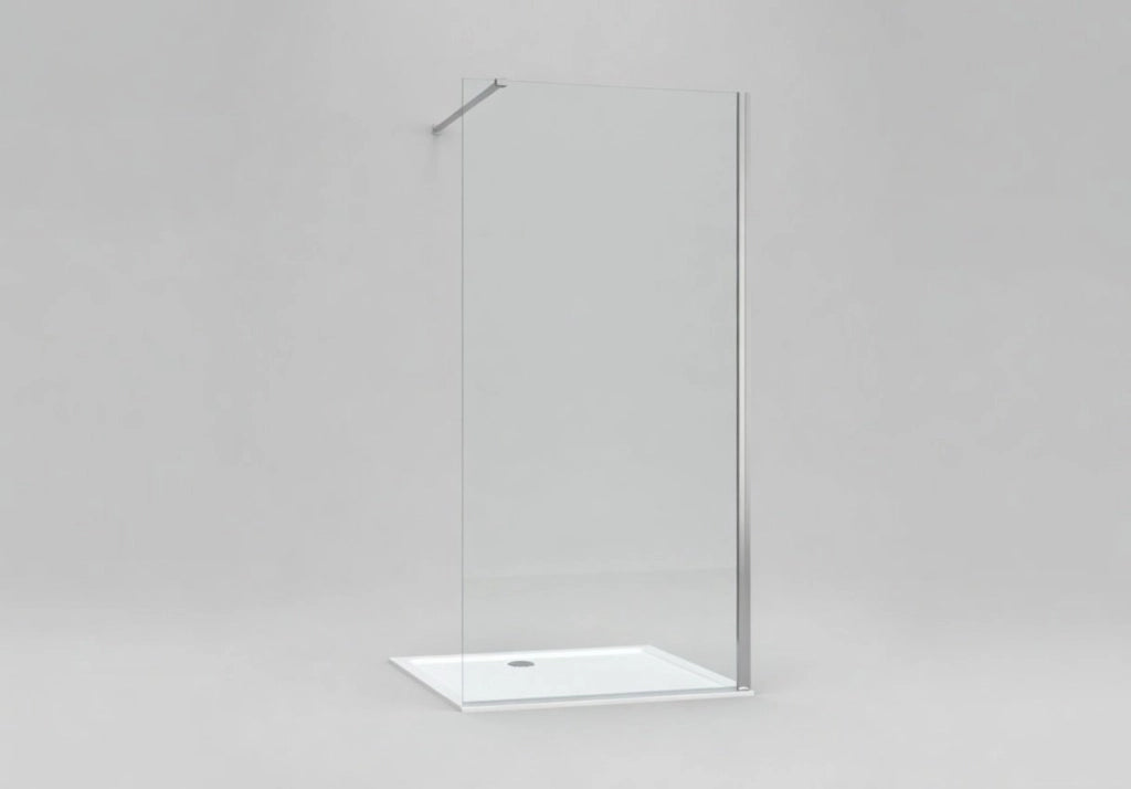 Doccia Walk-in  90cm H 190cm cristallo temperato trasparente 8mm MELISSA - Cromato Lucido