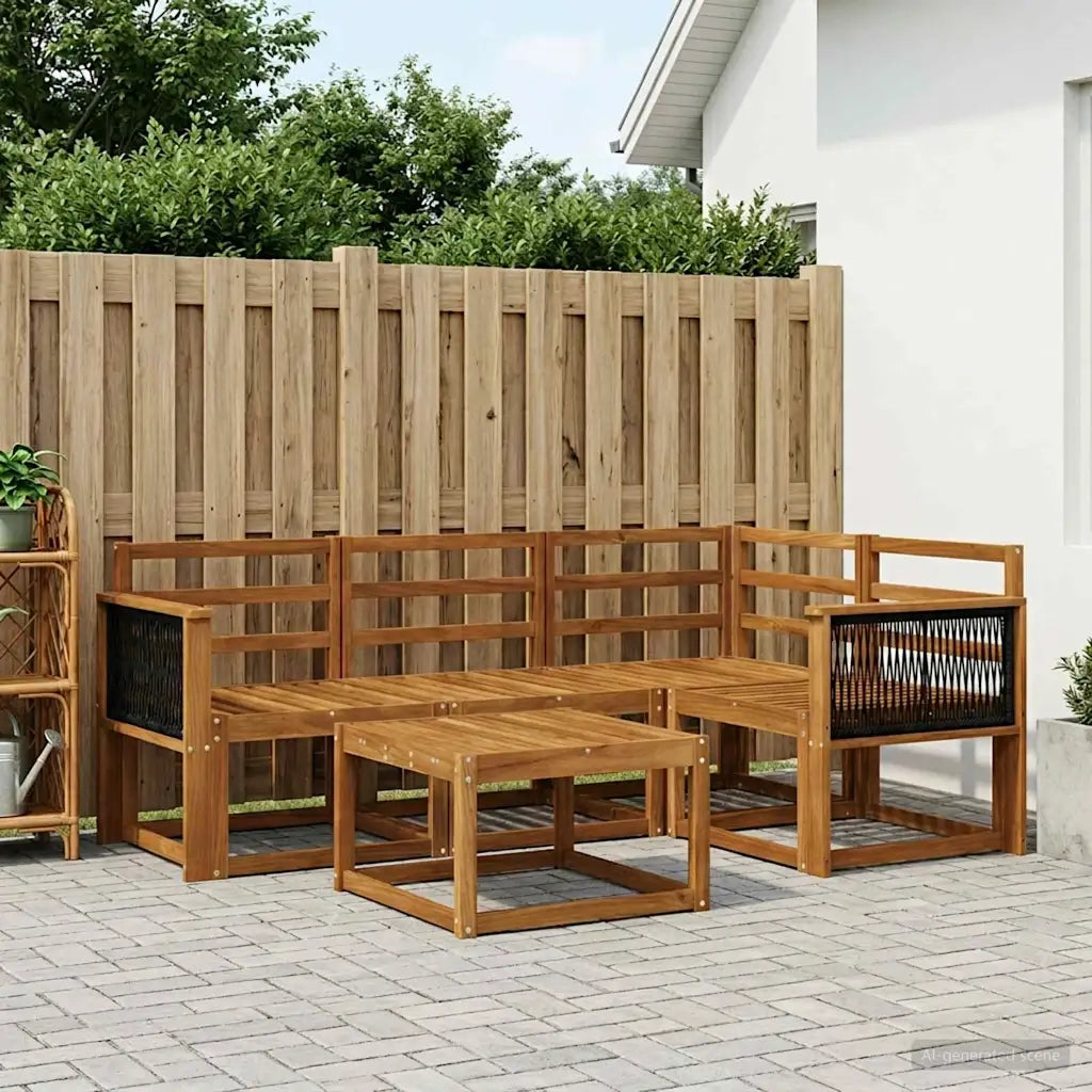 Set di divani da esterno 5 pcs Naturale