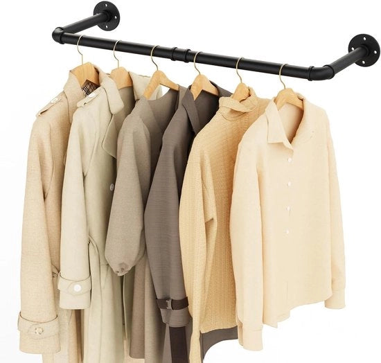 Pannelli di appoggio per abbigliamento per parete, ripiano a muro 80 cm nero
