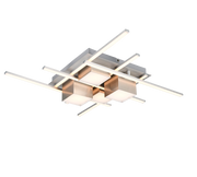 Plafoniera LED, metallo, acciaio, 70x70 cm, Roger