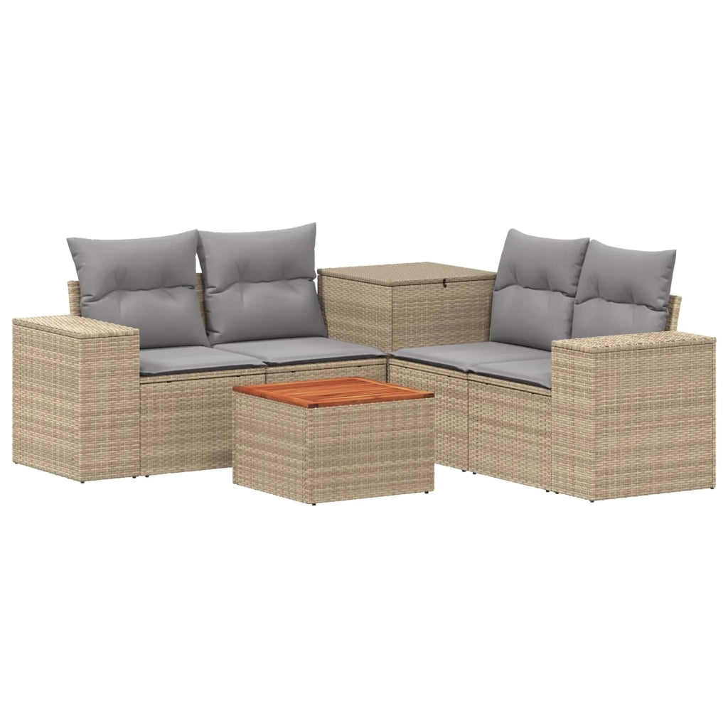 Set di divani 6 pz Beige e Grigio Chiaro 3447579