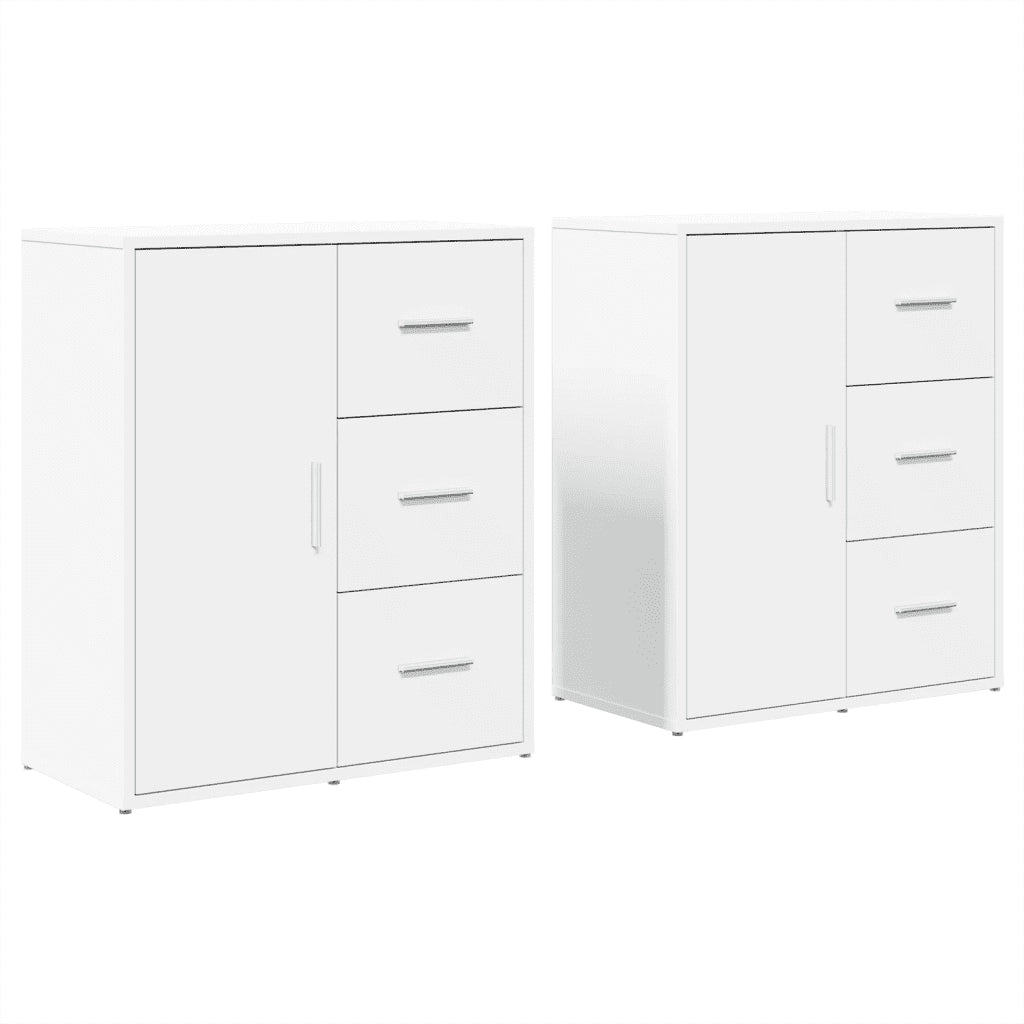 Credenze 2 pz | Madia | Buffet da pranzo | Armadio da pranzo Bianche 60x31x70 cm in Legno Multistrato