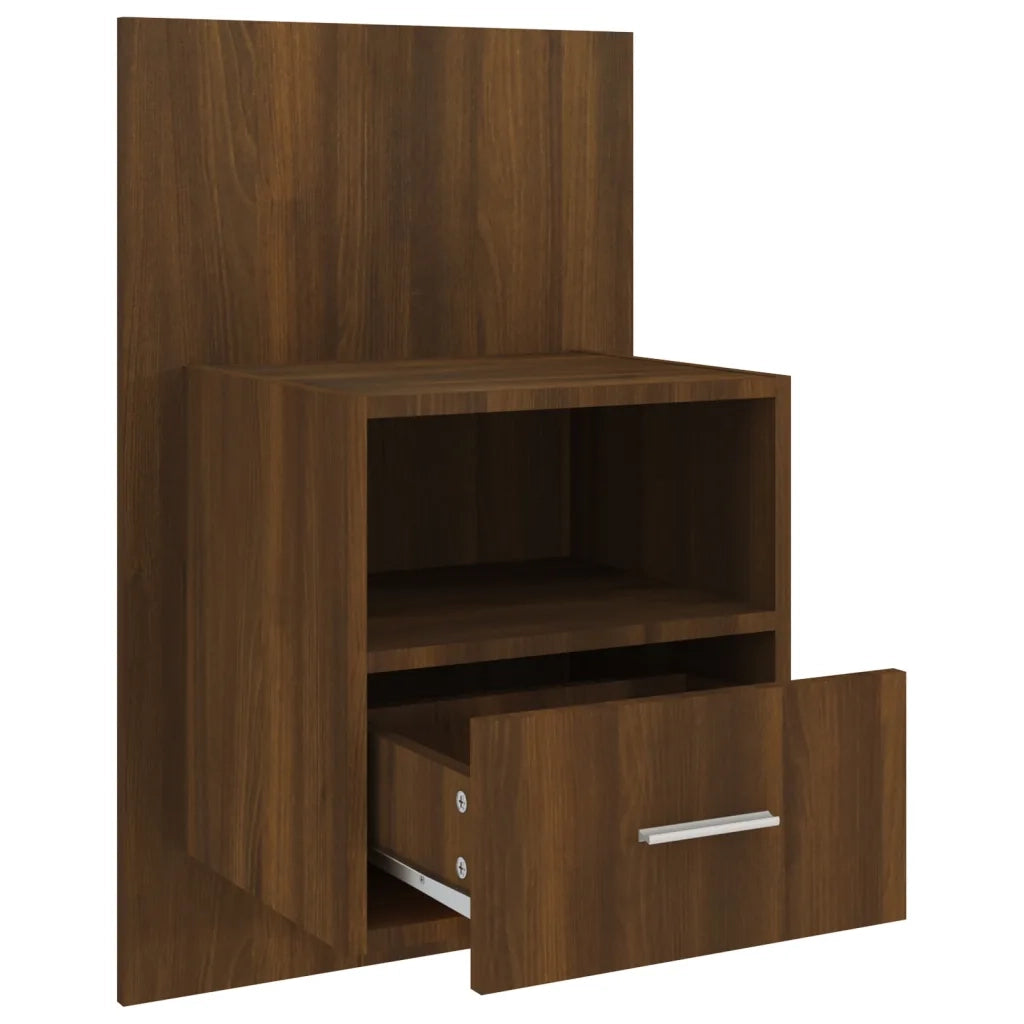 Comodino a Muro-Tavolino da notte sospeso Rovere Marrone 700680