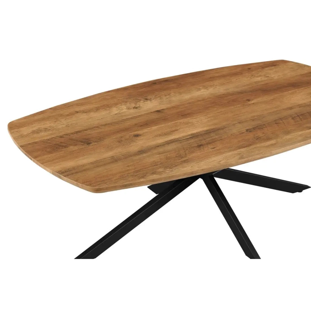 Tavolino TUNIS – Colore legno di mango – Tavolino rettangolare 130x70 cm – MDF & metallo – Design originale