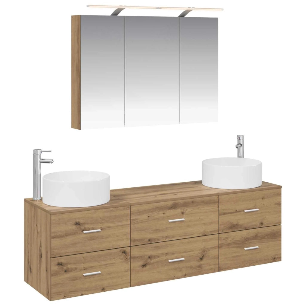 Set di mobili per il bagno 4 pcs Rovere Artigianale 3407062