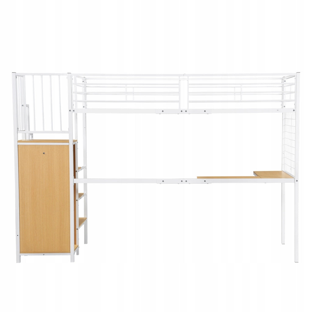 Letto a castello con scrivania e armadio - Xylo - 90x200 - Bianco