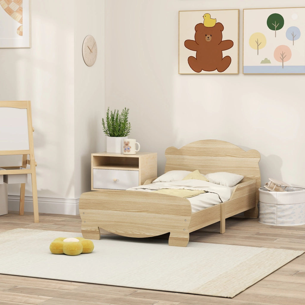 Letto a castello con design orso per bambini 3-6 anni ¨C zephmum ¨C 143.5x80x55 cm legno naturale