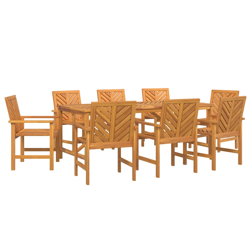 Set Pranzo Giardino 7 Pezzi Legno Massello Acacia