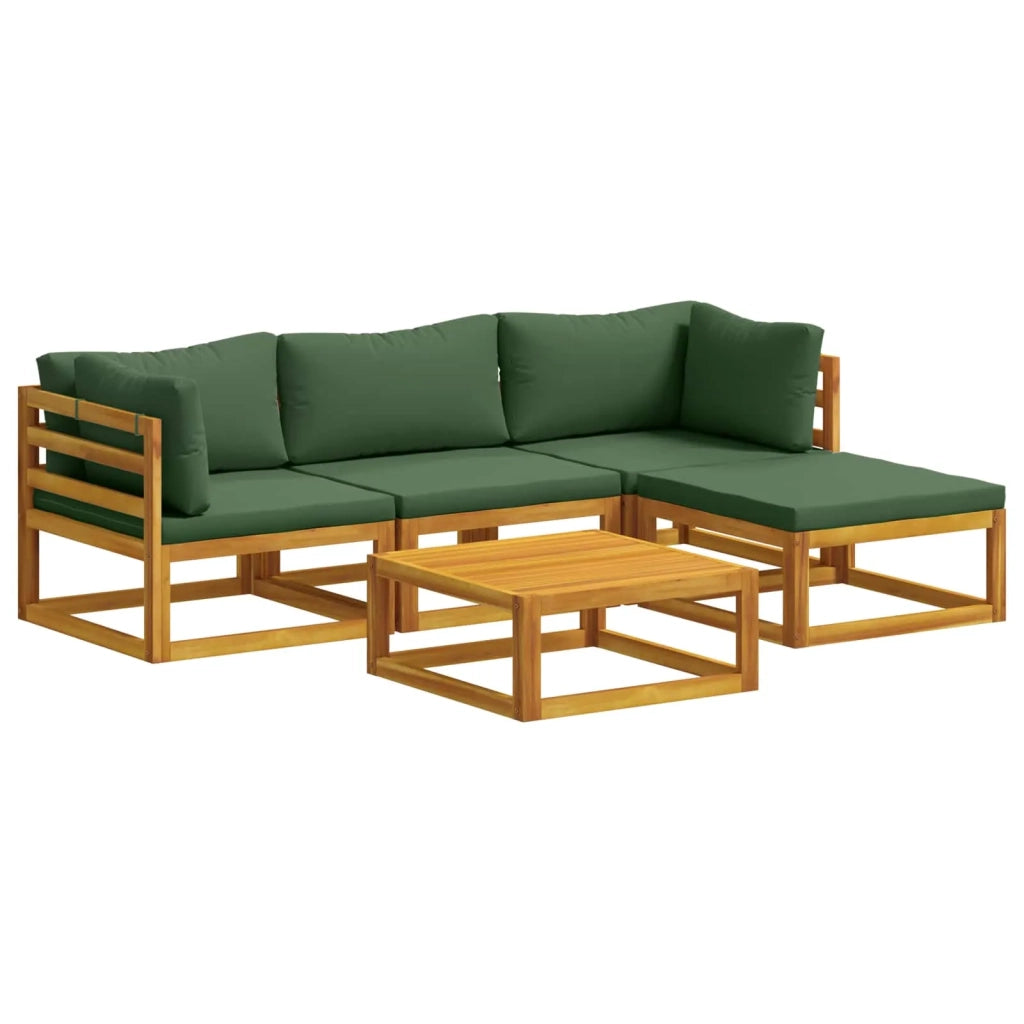 Set di divani 5 pz Naturale Legno di Acacia Massello 3417248