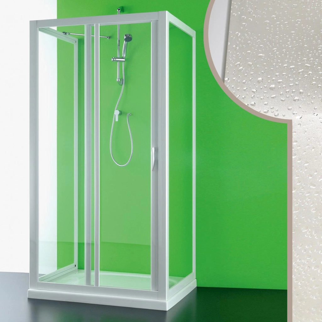 Box Doccia 3 lati 75x120x75 CM in Acrilico mod. Mercurio con apertura laterale