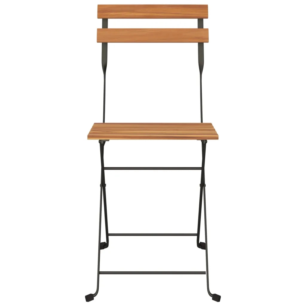 Sedie Pieghevoli da Bistrò 2 pz Legno Massello Teak e Acciaio 319979