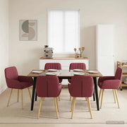 Sedie da pranzo 6 pz Tessuto Rosso Vino 56,5 x 50 x 87,5 cm 3428204