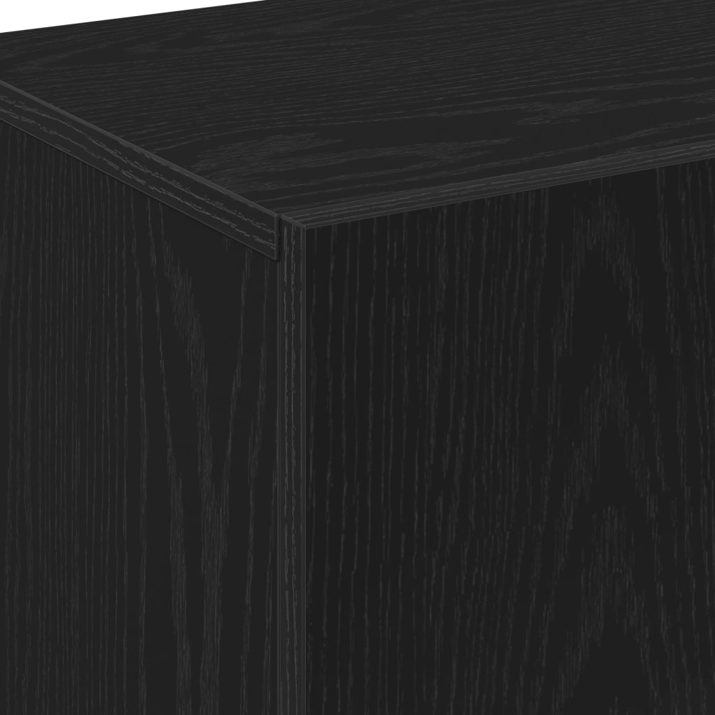Highboard in Rovere Nero, 70x31x115 cm, Realizzato in Legno Ingegnerizzato