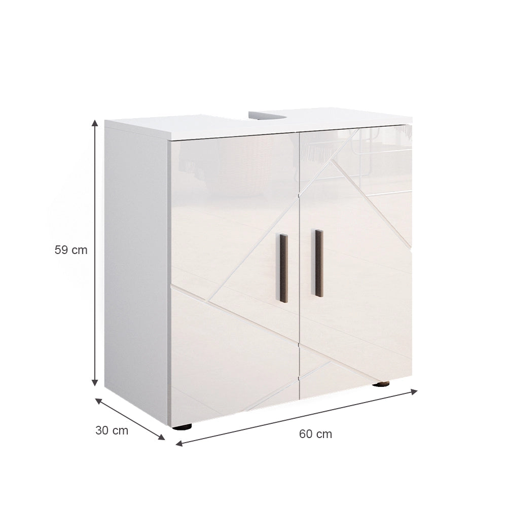 Vicco Mobile sottolavabo per bagno Bianco lucido 60 x 59 cm
