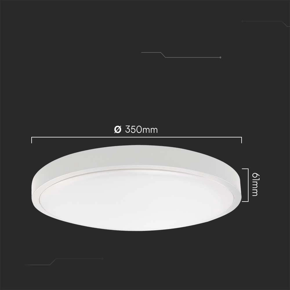 Plafoniera LED V-TAC 24W rotonda sensore IP44 bianca