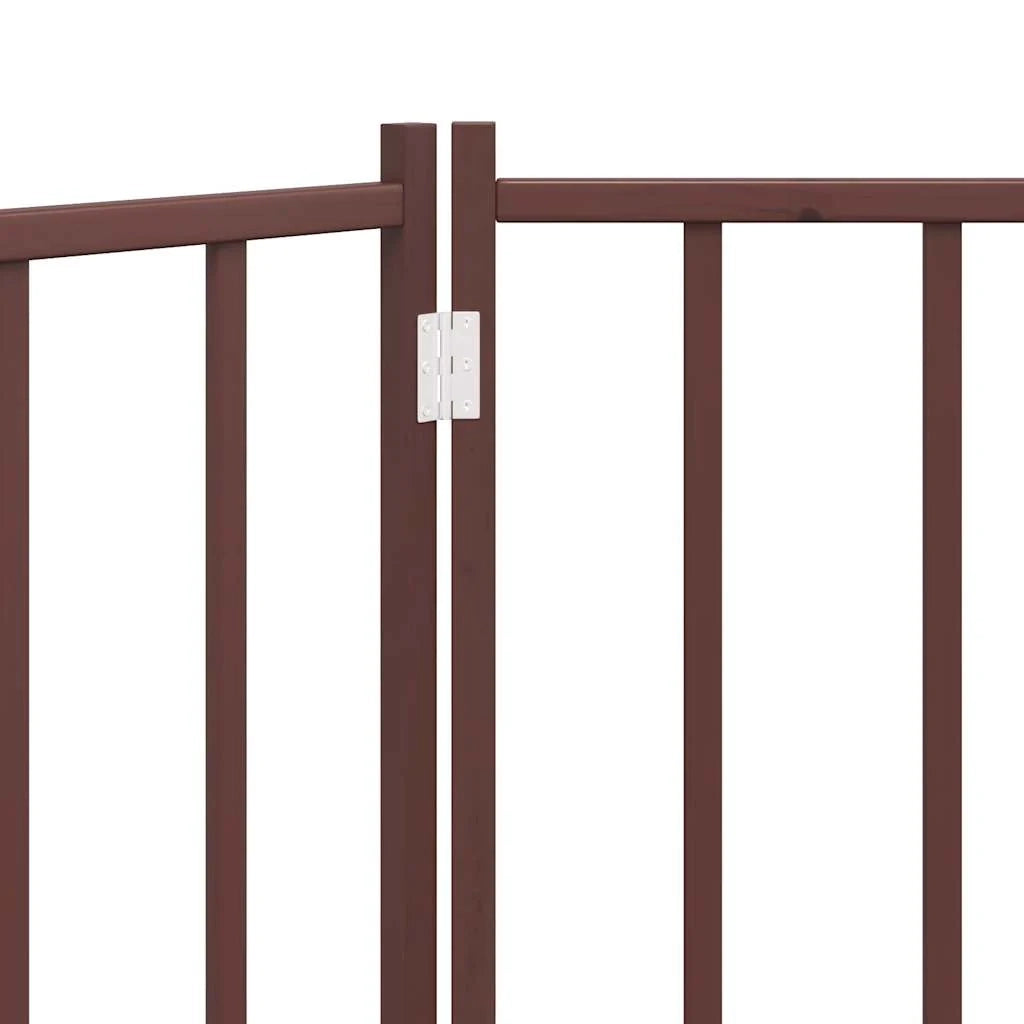 Cancelletto di sicurezza pieghevole per cani 2 pannelli 160 cm legno massello di abete marrone 02_0023050