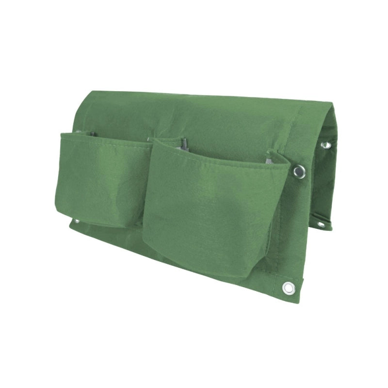Vaso da Balcone in tessuto BloemBagz, con 4 tasche, 46 cm, colore verde muschio