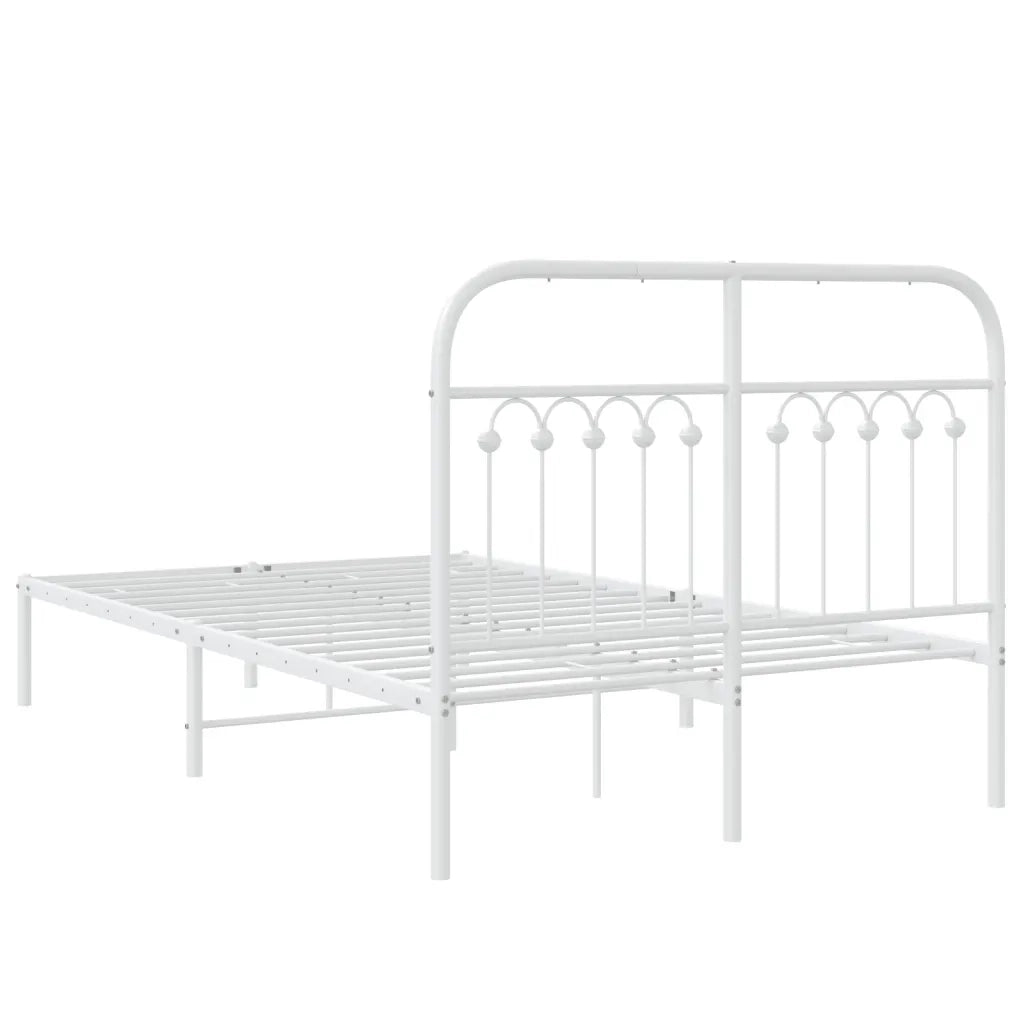 Giroletto con Testiera-Struttura Letto con testiera Metallo Bianco 120x190 cm 874439