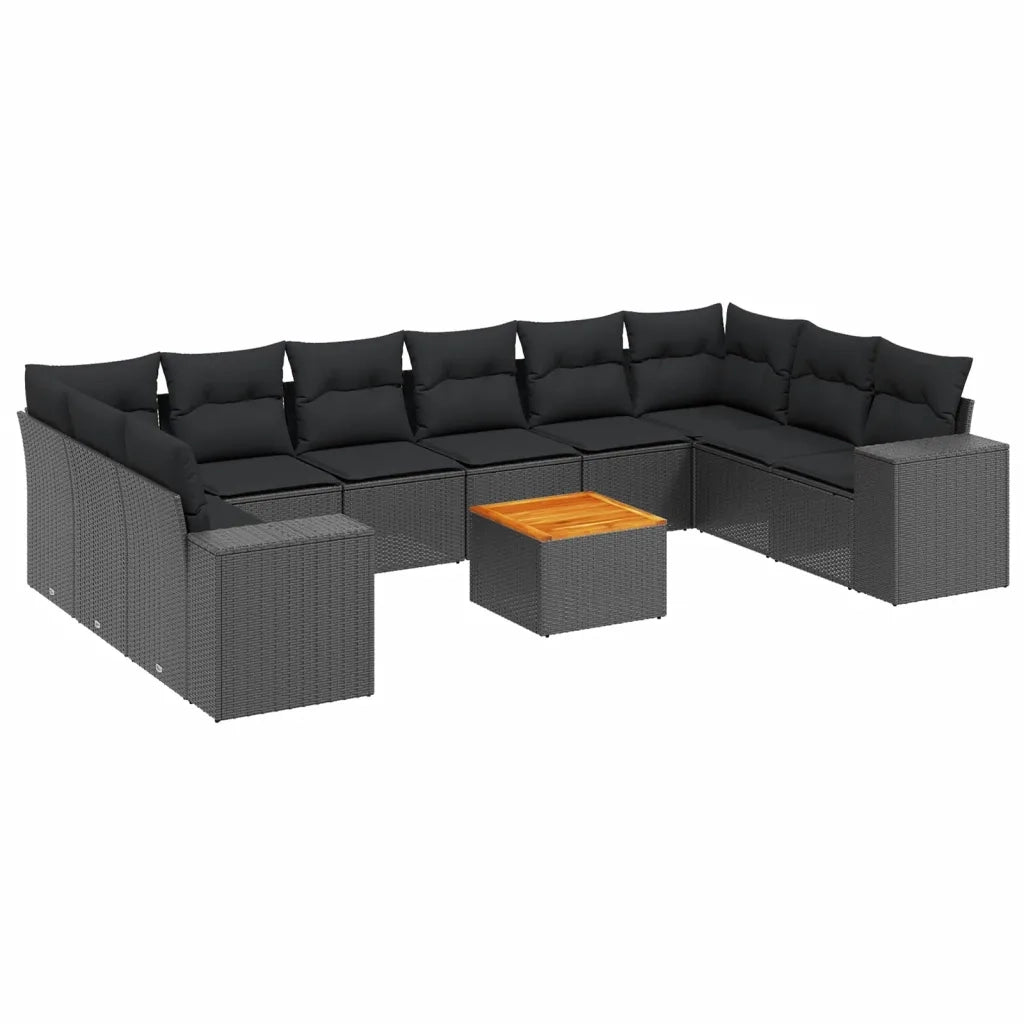 Set Divani da Giardino 11 pz con Cuscini in Polyrattan Nerocod mxl 115655