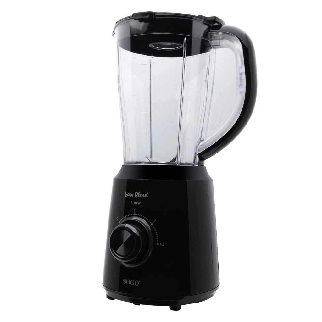 SOGO Frullatore da Tavolo, 500W Potenza, 1.5L Caraffa Trasparente, Lame Acciaio Inox Rimovibili, Cucina Casa