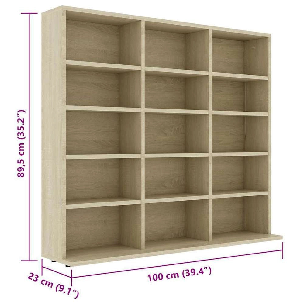 CD Rack Sonoma Oak 100x23x89.5 Cm Wood Composite