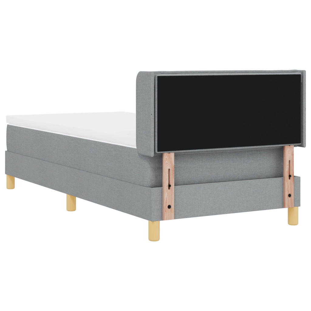 Letto con Box Spring e Materasso Grigio Chiaro 90x200 cm Tessuto