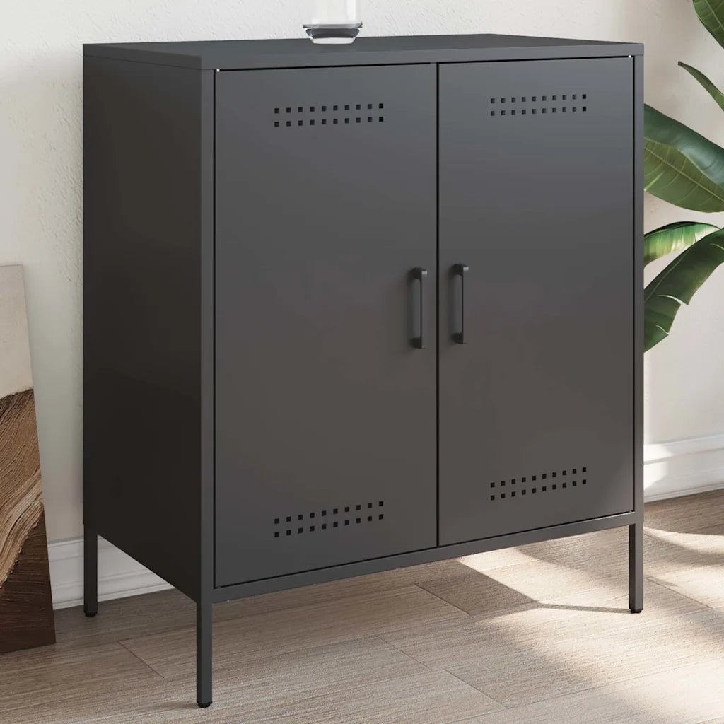 Credenza Nera 68x39x79 cm in Acciaio 842976