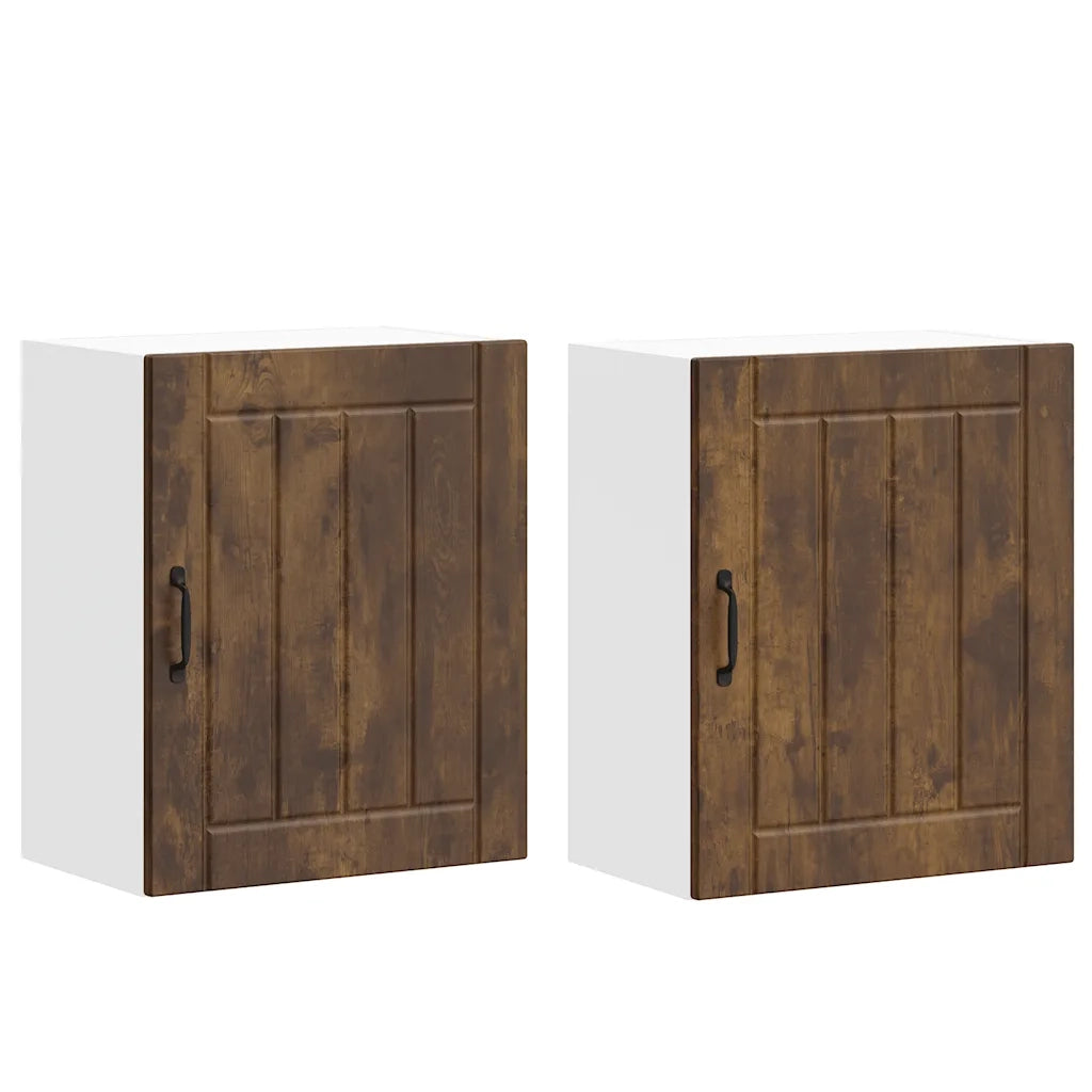 Pensili da cucina 2 pz finitura Lucca in rovere affumicato in Legno Multistrato 853808