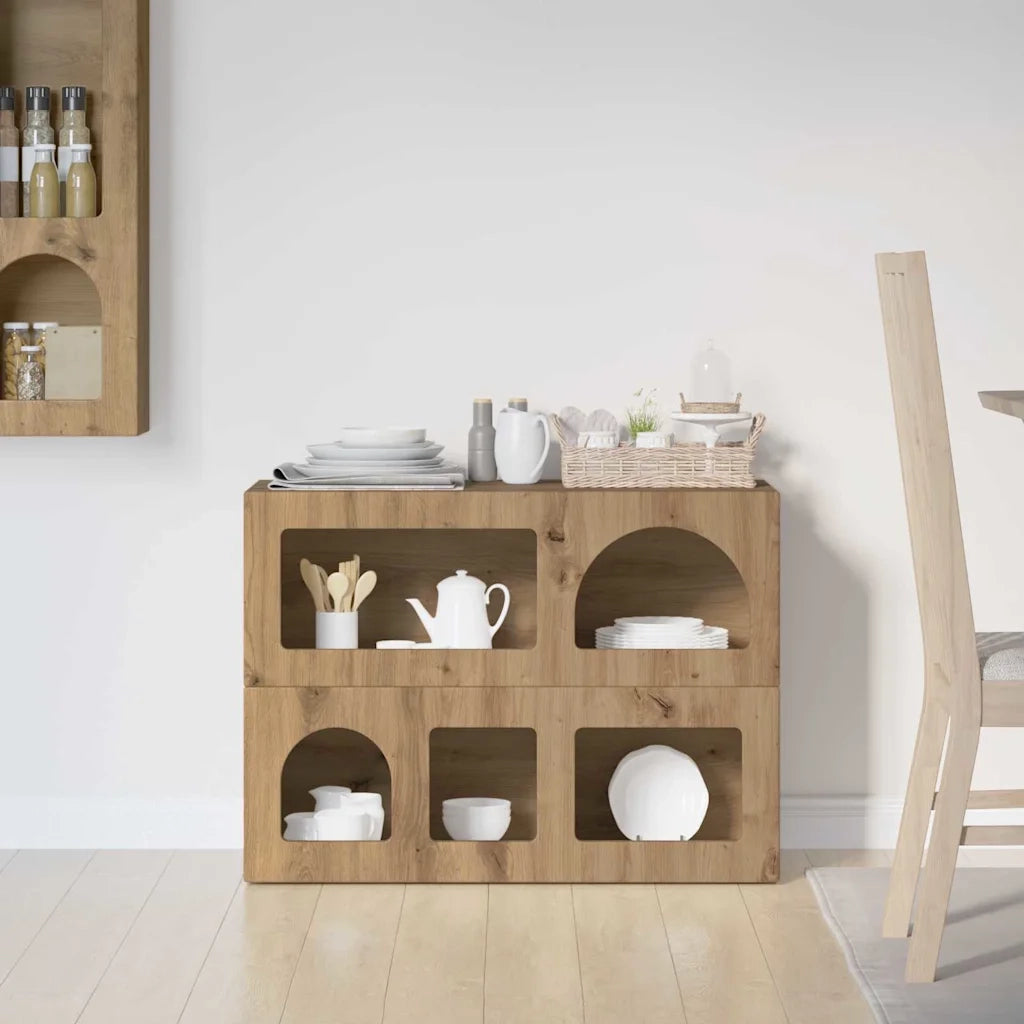 Credenza Rovere artigianale 80.5 x 35 x 59 cm Legno multistrato