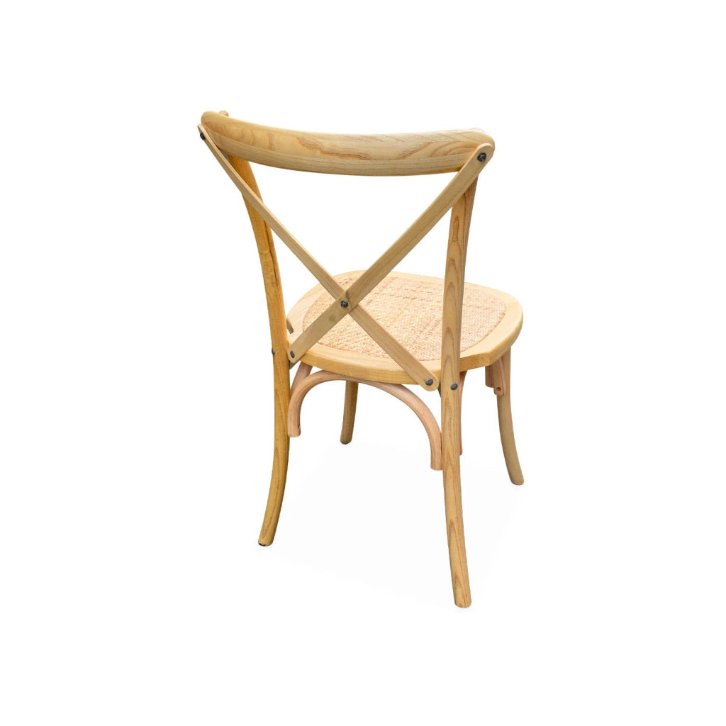 Set 4 sedie da bistrot vintage in legno, marrone naturale