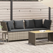 Divano da Giardino con Cuscini-Sofa da Giardino-Divano da esterno in Polyrattan Grigio Chiaro