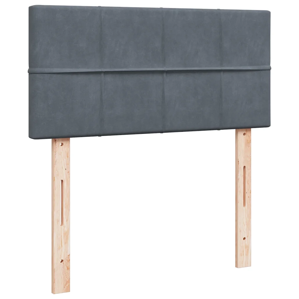 Giroletto a Molle con Materasso Grigio Scuro 90x190 cm Velluto