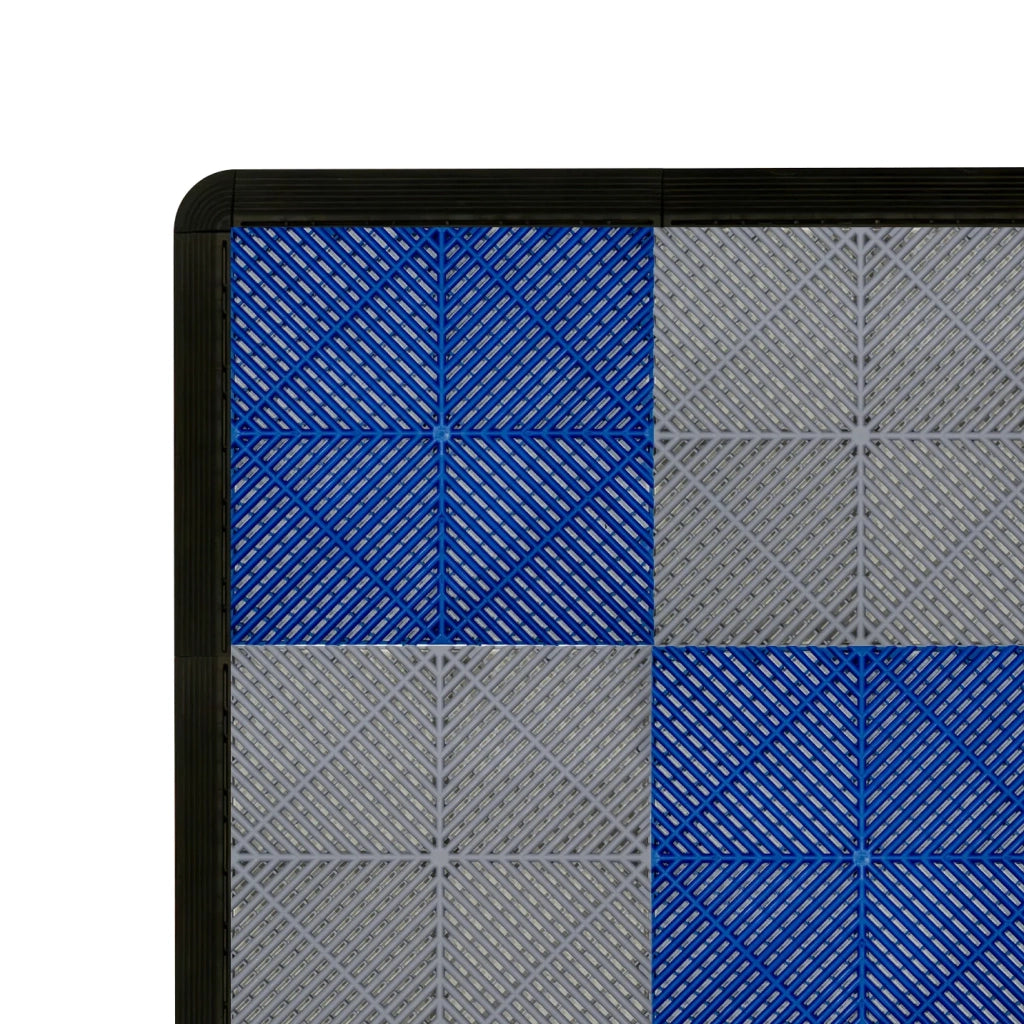 Piastrelle ventilate grigia e blu 3,2m x 6m per garage e officine, antiscivolo.