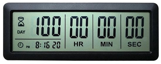 Timer digitale a tempo, versione migliorata con schermo grande e visualizzazione fino a 99 giorni, adatta per vacanze, pensione e matrimoni.