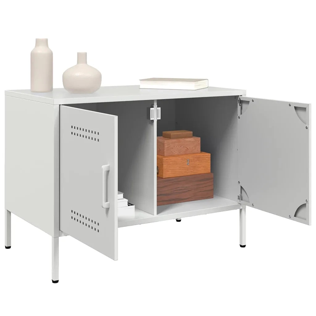 Mobile TV Bianco 68x39x50,5 cm in Acciaio 842944