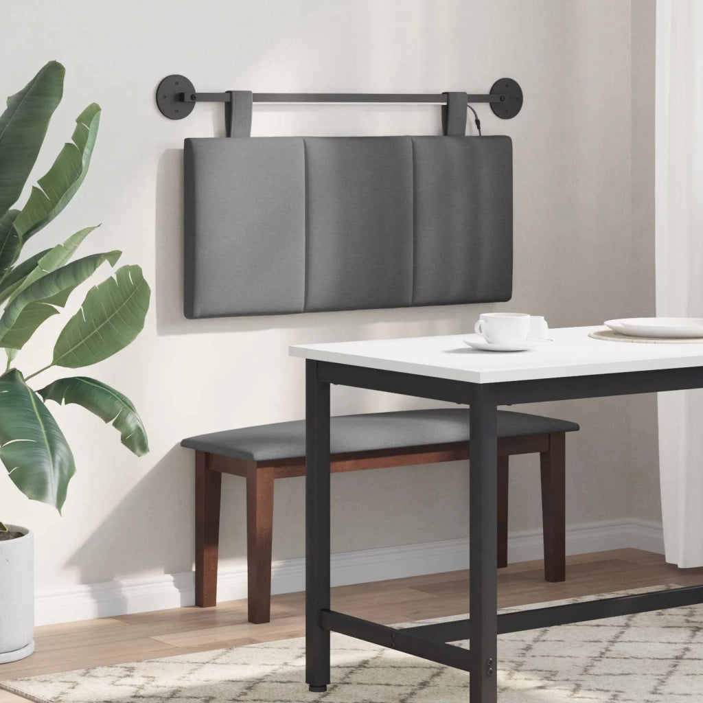 Testiera sospesa Con luce LED Grigio Scuro Tessuto