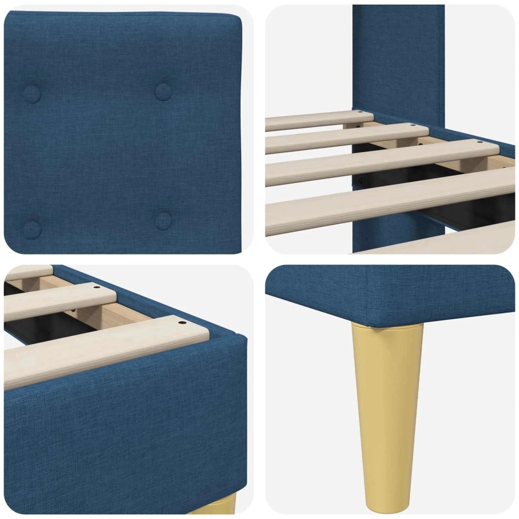 Struttura del letto con testiera Blu 180 x 200 cm Tessuto 42027814