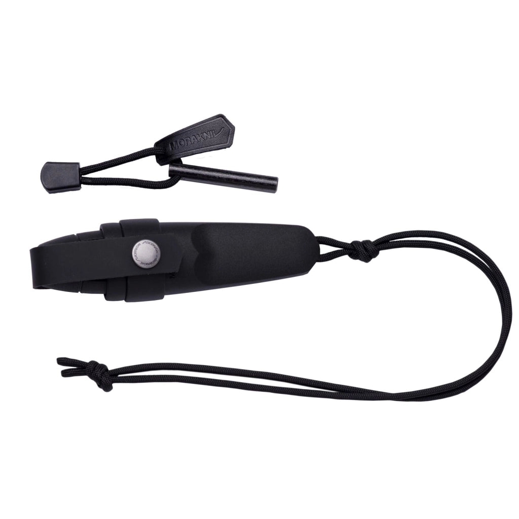 Morakniv 71747 Eldris Coltello a Lama Fissa in Acciaio Inossidabile Sandvik 12C27 con Kit Accendifiamma Paracord Guaina Orientabile colore Nero