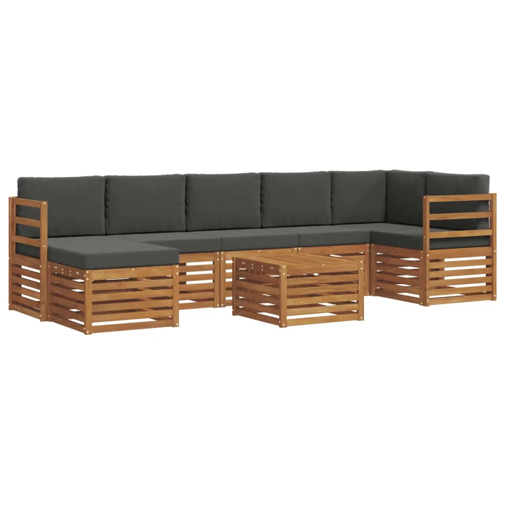 Set divano sezionale con cuscino 8 pcs Naturale e Antracite 3375192