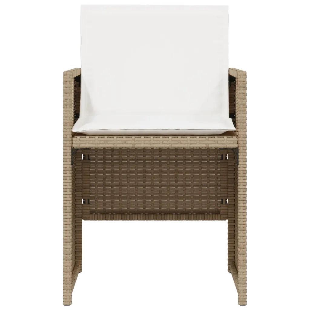 Set da BistrÃ² 3 pz con Cuscini Beige in Polyrattan