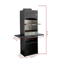 Barbecue a Legna e Carbone 110x47,5x190,1 cm Design a Colonna in Acciaio Tolosa Nero