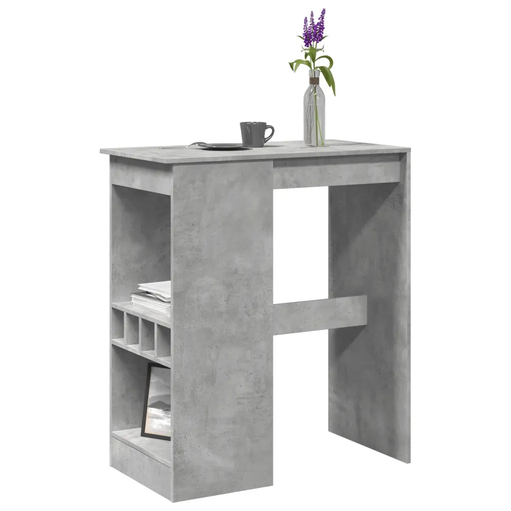Tavolo Bar con Rastrelliera Grigio 90x47,5x103,5 cm Multistrato 854340