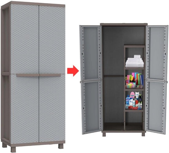 Kast per Esterno - Kit per Esterno - Cestini per Esterno - Materiali in Poliester - Grigio