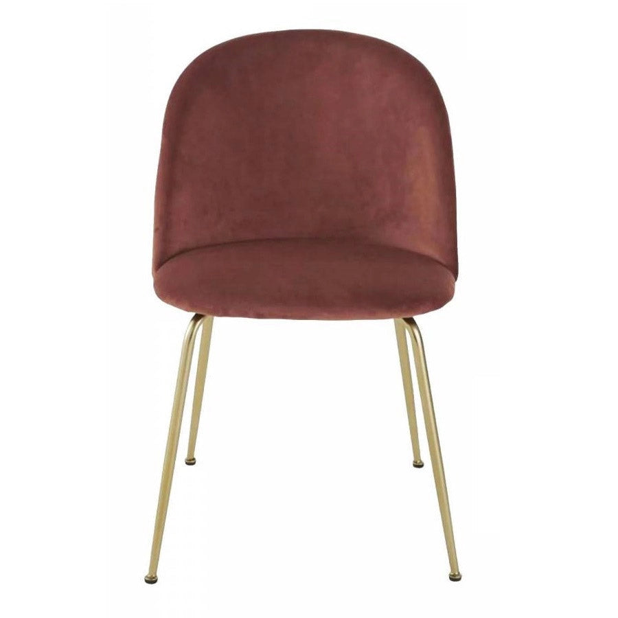Set 4 Sedie Imbottite 49x52x79 cm in Velluto Bronzo e Oro