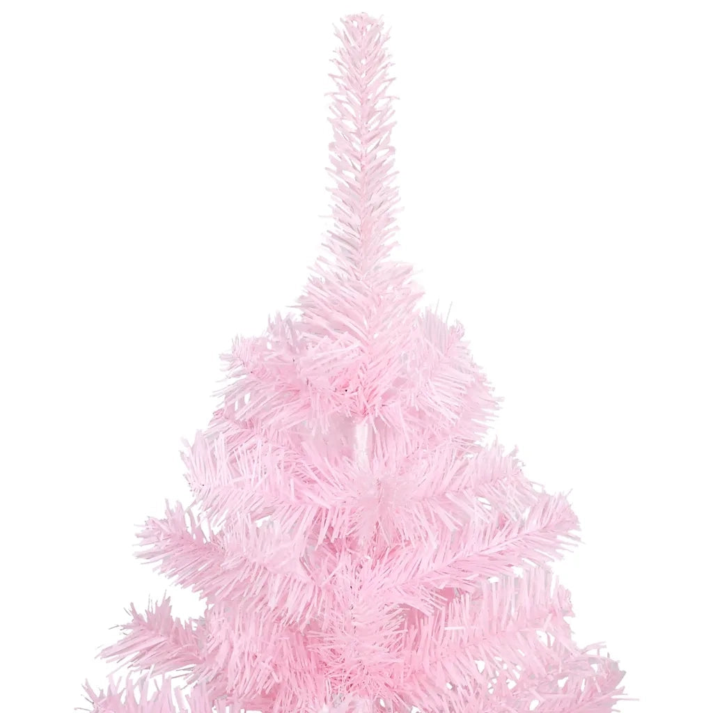 Albero di Natale Preilluminato con Palline Rosa 120 cm PVC 3077669